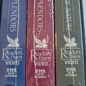 Reader's Digest Great Splendors Of The World. Set of 3 VHS Tapes. NEW & Sealed